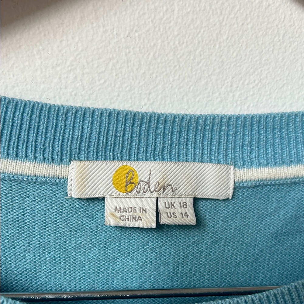 Boden Light Blue Crew Neck Sweater size 14 - Picture 2 of 6